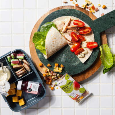 BBQ chicken lunchbox wraps