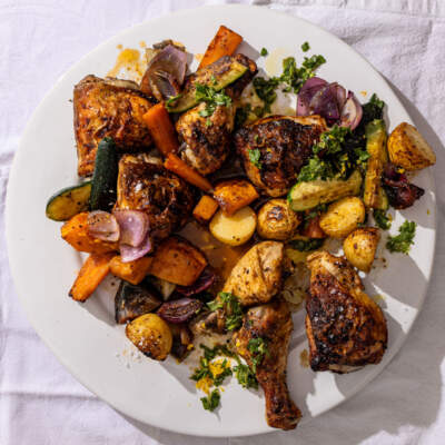 Cajun chicken tray bake