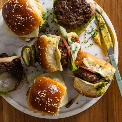 Venison sliders with home-made milk buns