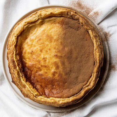Baked rooibos-and-ClemenGold milk tart