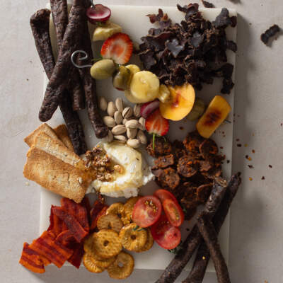 Snack-maxxed biltong board