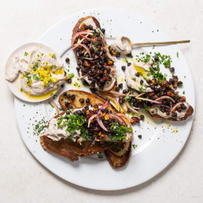 Whipped and charred beans on toast 